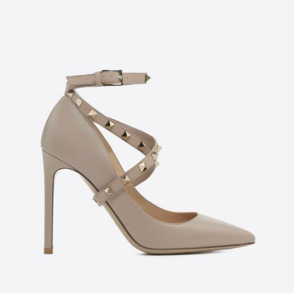 Valentino Studded Beige High Heel Pumps